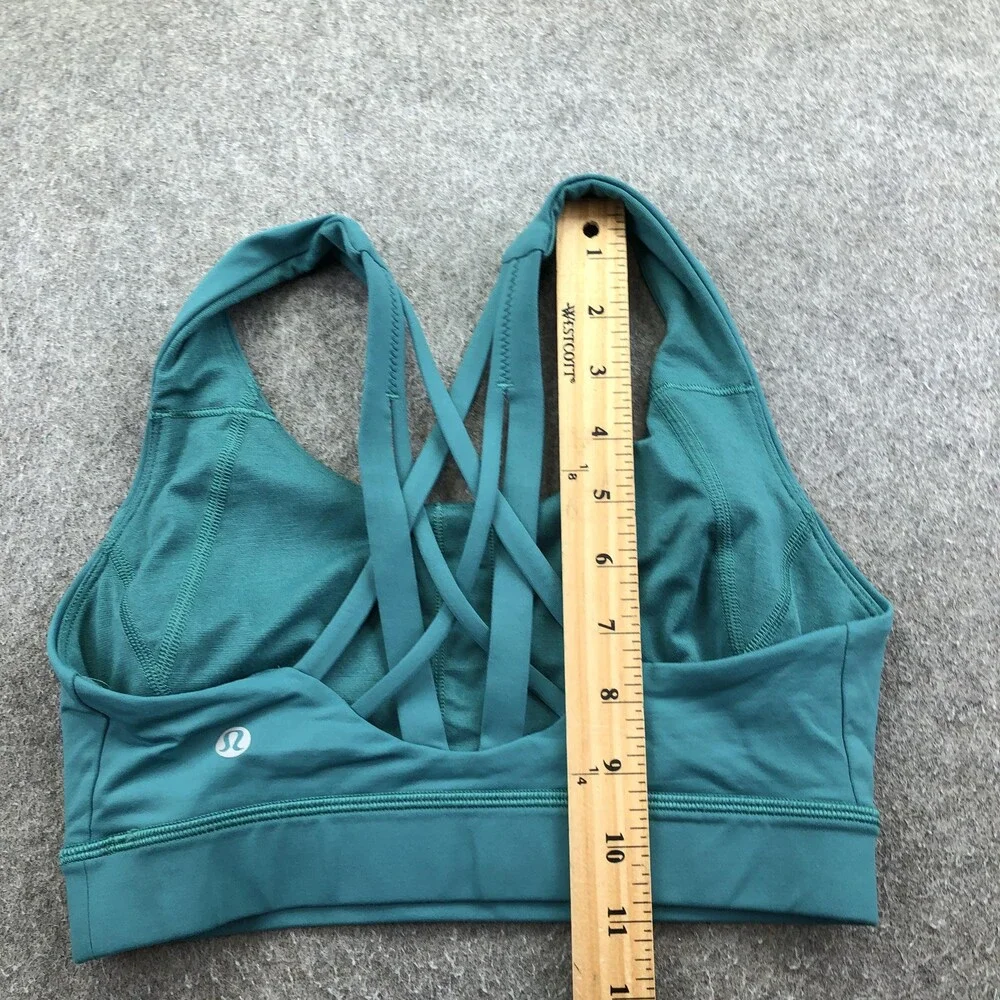 Lululemon Sports Bra Womens 4 Green Free To Be Wild Strappy Crossback Yoga Gym - Picture 10 of 10